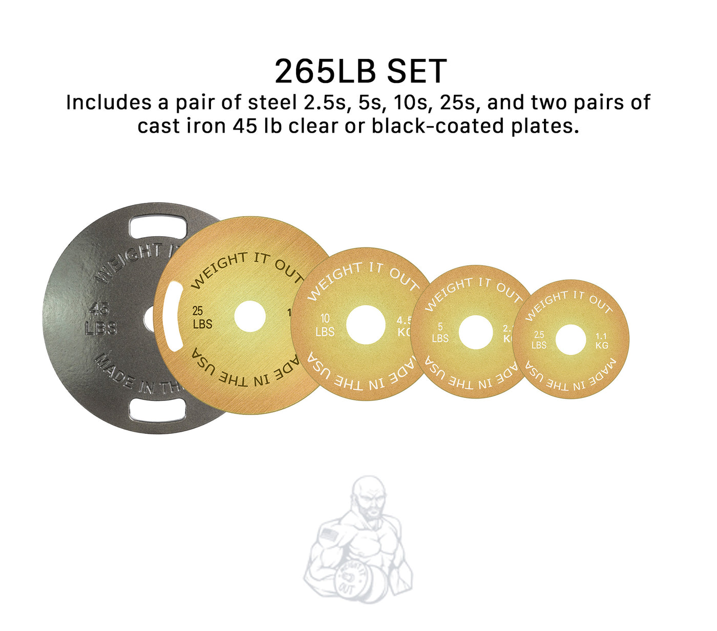 Cast 45lb And Steel Weight Plate Sets