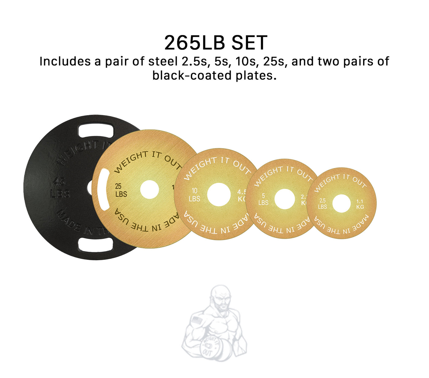 Cast 45lb And Steel Weight Plate Sets