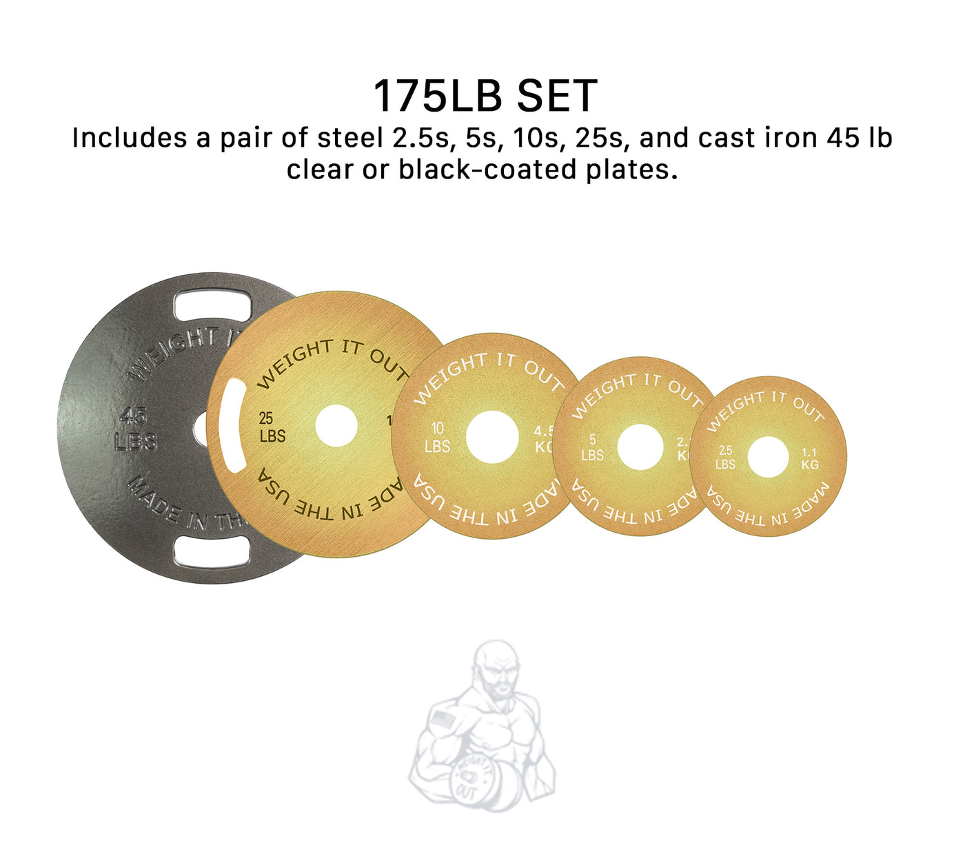 Cast 45lb And Steel Weight Plate Sets