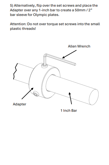 Olympic Plate to Standard Bar Adapter (2" to 1")